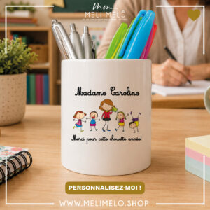 Pot à crayons personnalisable – Merci pour cette chouette année