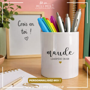 Pot à crayons personnalisable – En or