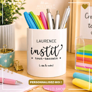 Pot à crayons personnalisable – Instit tout-terrain