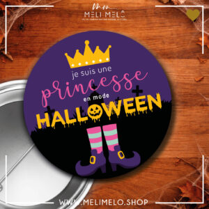 Badge – Je suis une princesse en mode Halloween