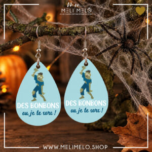 Boucles d&rsquo;oreilles – Des bonbons ou je te sors !