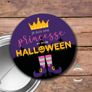 Badge – Je suis une princesse en mode Halloween