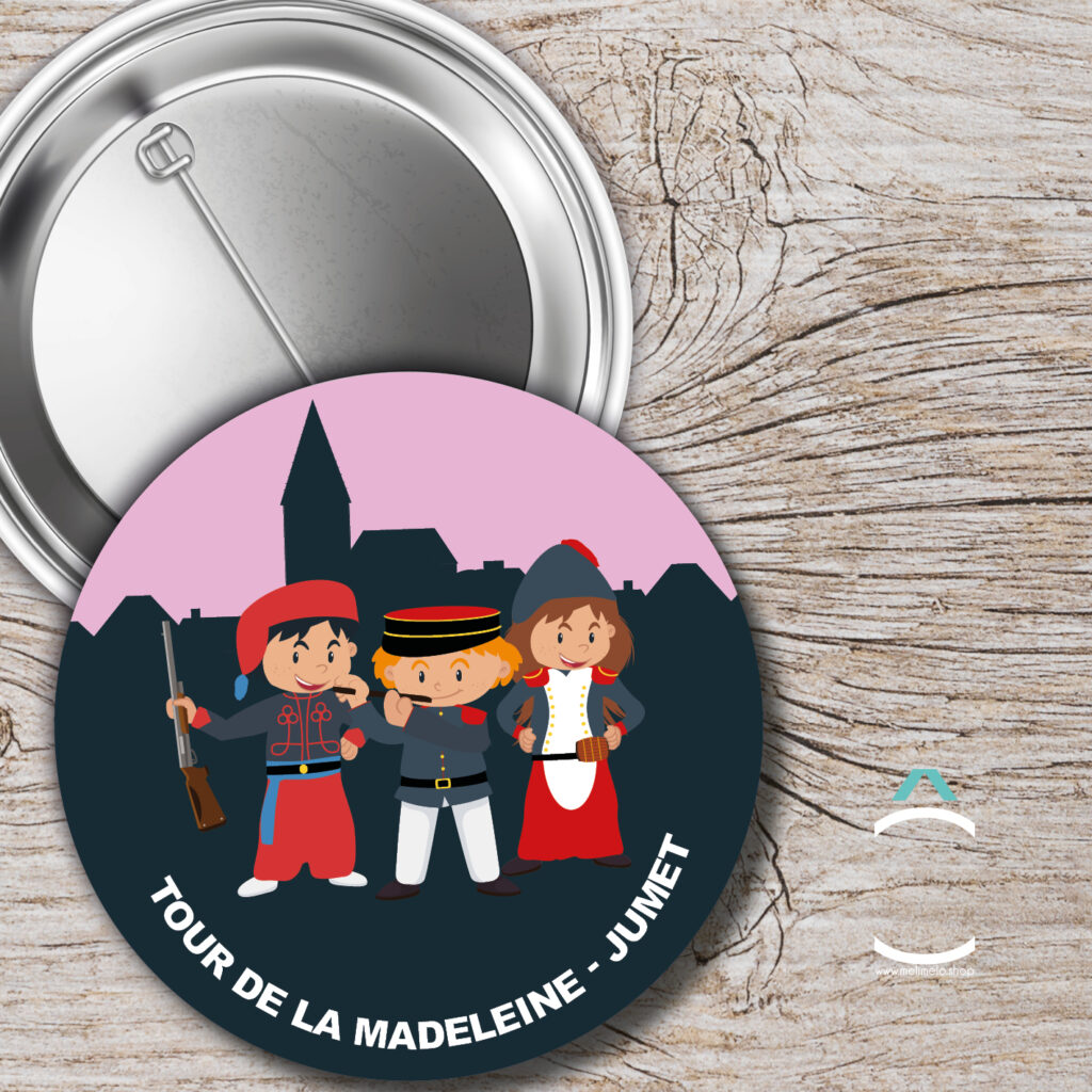 Nos badges, magnets et porte-clés pour la Madeleine