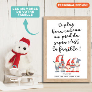 Cadre personnalisable – Le plus beau cadeau au pied du sapin c’est la famille