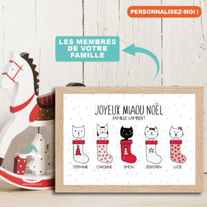 Cadre personnalisable – Joyeux miaou-Noël