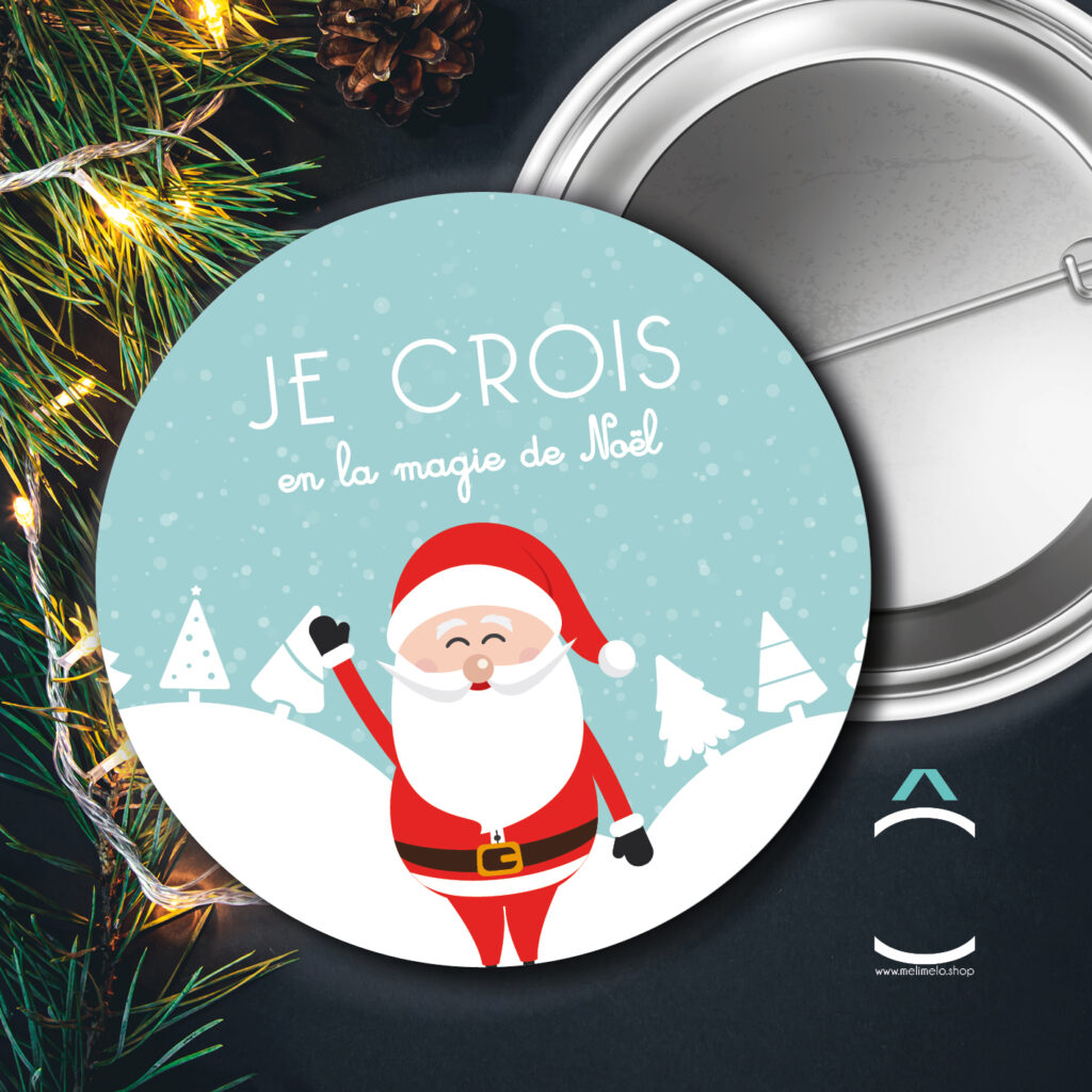 Nos badges, magnets et porte-clés de Noël