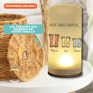 Lampe personnalisée – Notre famille bonheur…