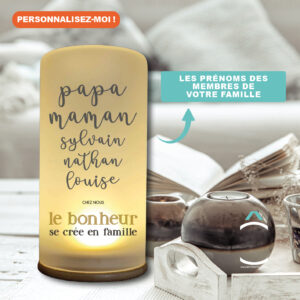 Lampe personnalisée – Le bonheur se crée en famille