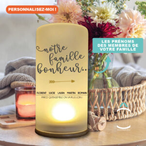 Lampe personnalisée – Notre famille bonheur