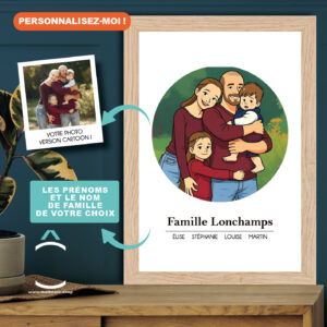 Cadre personnalisable – Famille Cartoon