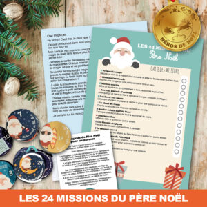 Kit Magique – Les 24 Missions de Noël avec magnets et médaille de héros de noël
