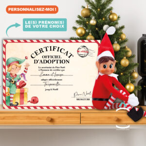 Certificat officiel d’adoption d’un lutin farceur