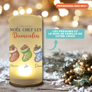 Lampe personnalisée – Chaussettes de Noël