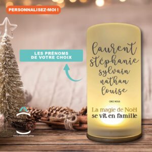 Lampe personnalisée – La magie de Noël se vit en famille