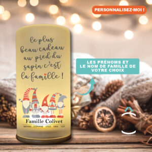 Lampe personnalisée – Le plus beau cadeau au pied du sapin c’est la famille