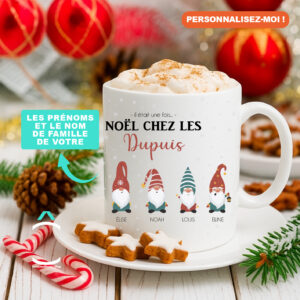 Mug personnalisable de Noël – Il était une fois Noël chez les lutins
