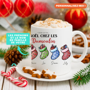 Mug personnalisable de Noël – Chaussettes de Noël