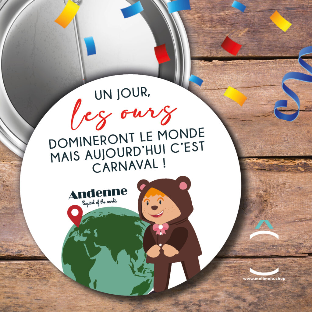Nos badges, magnets et porte-clés pour le carnaval d'Andenne