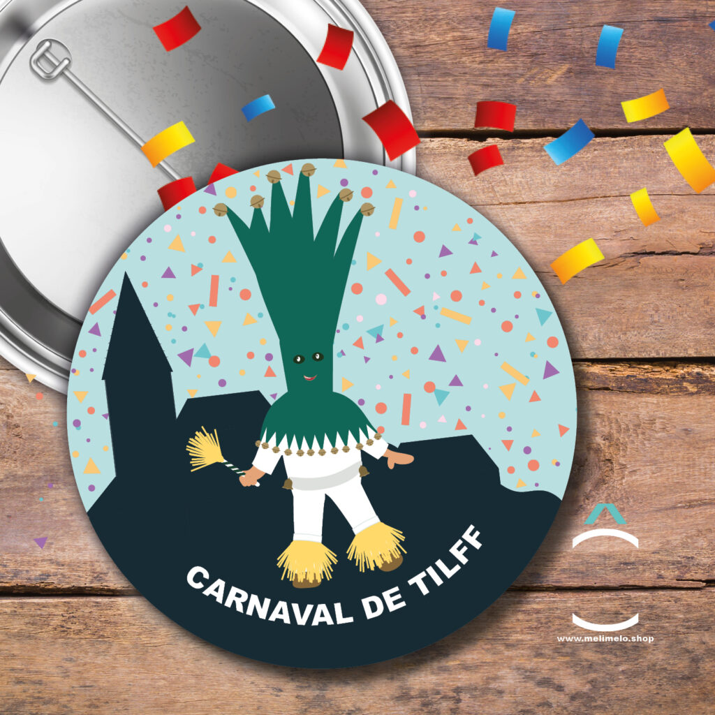 Nos badges, magnets et porte-clés pour le carnaval de Tilff