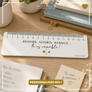 Latte/règle d&rsquo;encouragement – Respire, souris, avance: tu es capable! 